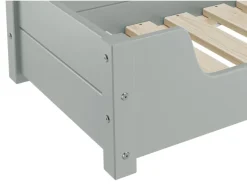 Outlet Erst-Holz Kuscheliges Haustierbett Extra Groß 120 x 70 cm Kiefer Grau mit Rollrost. Polster und Matratze