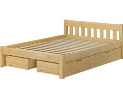 Discount Erst-Holz Stabiles Ehebett Holzbett Gästebett 180 cm x 200 cm Kiefer Massiv Modell 38 ohne Zubehör