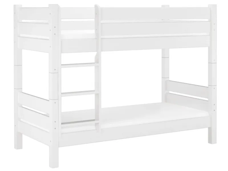 Erst-Holz Teilbares Etagenbett 100 x 200 Kiefer Weiß für Erwachsene Modell 16 ohne Zubehör