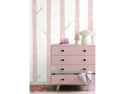 ESTAhome Fototapete Birkenstämme Hellrosa 150 x 279 cm 158927