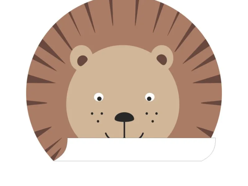 ESTAhome Selbstklebende Runde Tapete Tierköpfe Braun und Beige Ø 70 cm 158975