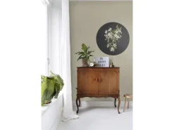 Discount ESTAhome Selbstklebende Runde Tapete Blüte Hellrosa und Schwarz Ø 70 cm 158992