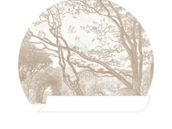 Clearance ESTAhome Selbstklebende Runde Tapete Wald Mit Waldtieren Beige Ø 70 cm 159072