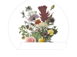 ESTAhome Selbstklebende Runde Tapete Blumenstrauß Grün Rosa und Gelb Ø 70 cm 158996