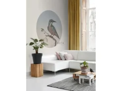 New ESTAhome Selbstklebende Runde Tapete Eisvogel Auf Zweig Abendrot Ø 140 cm 159017