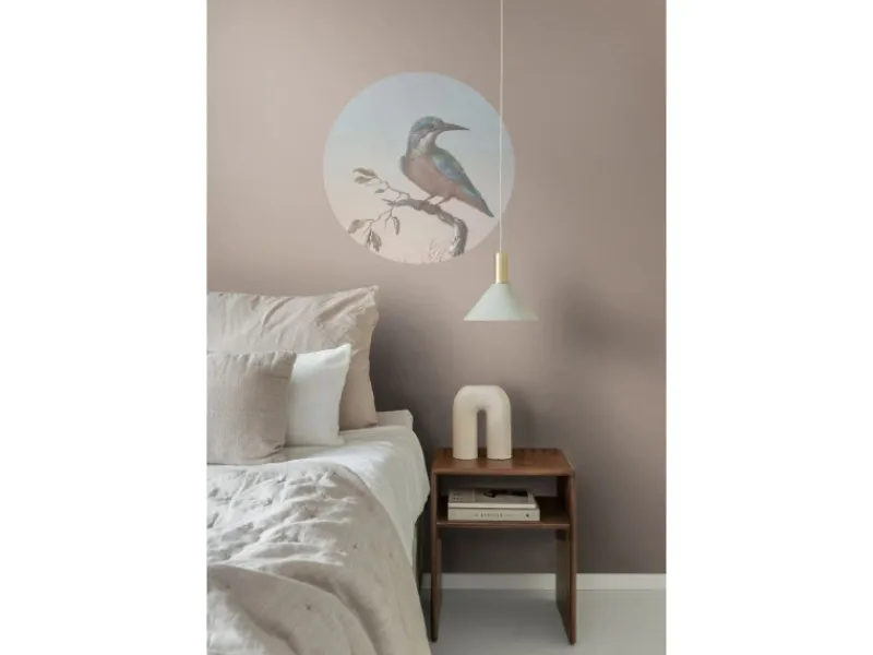 Discount ESTAhome Selbstklebende Runde Tapete Eisvogel Auf Zweig Abendrot Ø 70 cm 158993