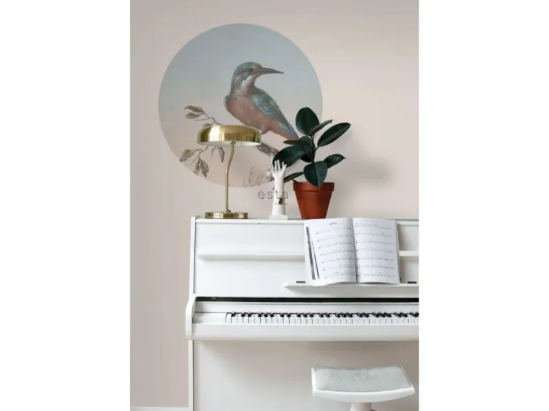 Discount ESTAhome Selbstklebende Runde Tapete Eisvogel Auf Zweig Abendrot Ø 70 cm 158993