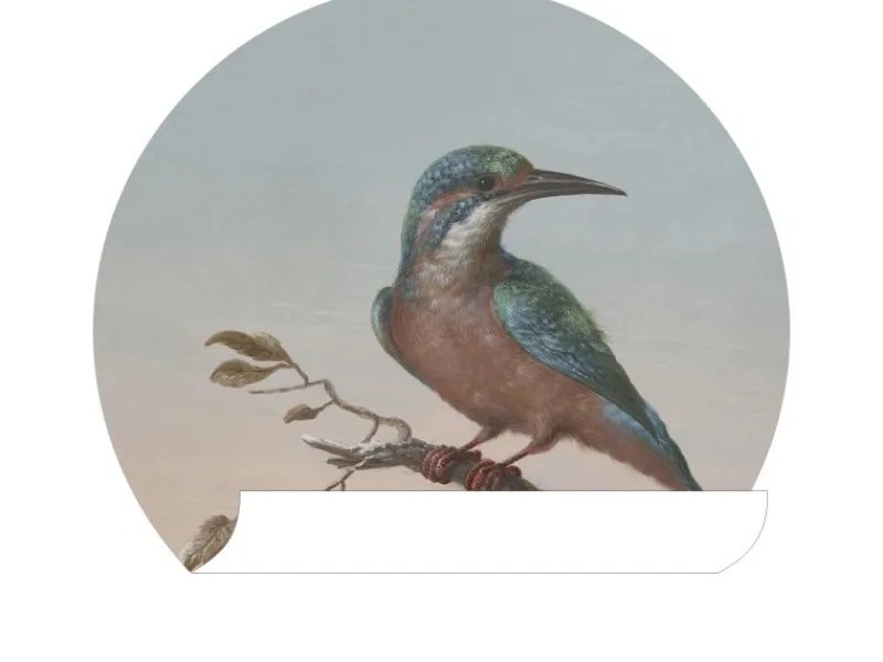 Discount ESTAhome Selbstklebende Runde Tapete Eisvogel Auf Zweig Abendrot Ø 70 cm 158993