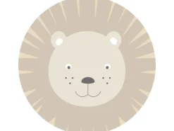 Outlet ESTAhome Selbstklebende Runde Tapete Tierköpfe Beige Ø 70 cm 158973