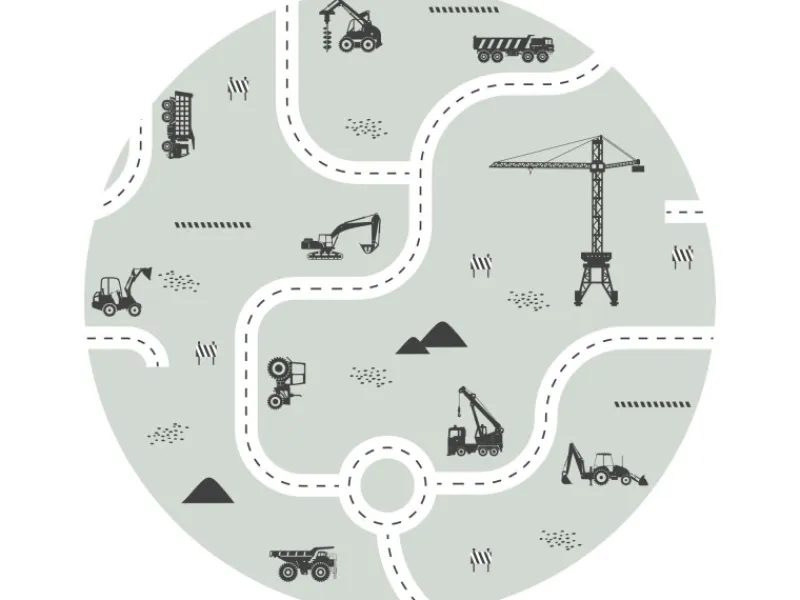 ESTAhome Selbstklebende Runde Tapete Fahrzeuge Mintgrün Ø 70 cm 159066
