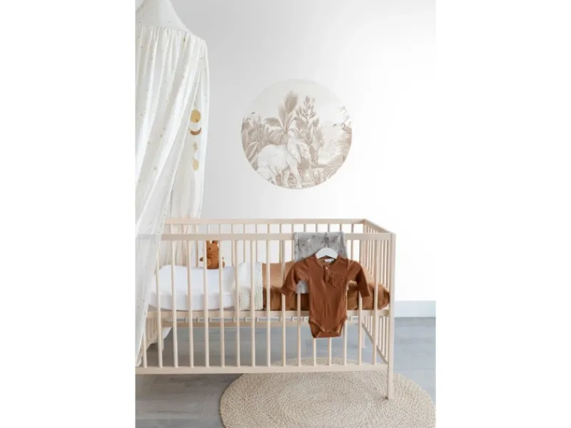 ESTAhome Selbstklebende Runde Tapete Dschungelmuster Beige Ø 70 cm 159077