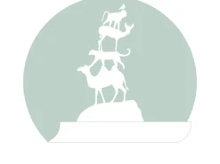 ESTAhome Selbstklebende Runde Tapete Gestapelte Tiere Mintgrün Ø 70 cm 158977