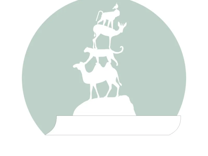 ESTAhome Selbstklebende Runde Tapete Gestapelte Tiere Mintgrün Ø 70 cm 158977