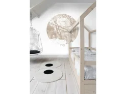 Clearance ESTAhome Selbstklebende Runde Tapete Wald Mit Waldtieren Beige Ø 140 cm 159085