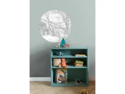Clearance ESTAhome Selbstklebende Runde Tapete Wald Mit Waldtieren Grau Ø 70 cm 159070