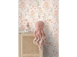 Hot ESTAhome Tapete Blätter und Blumen und Orange 50 x 900 cm Weiß