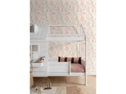 Hot ESTAhome Tapete Blätter und Blumen und Orange 50 x 900 cm Weiß