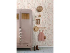 Hot ESTAhome Tapete Blätter und Blumen und Orange 50 x 900 cm Weiß