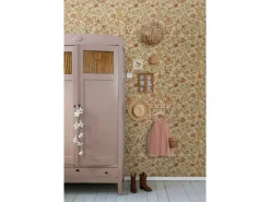 ESTAhome Tapete Blumen Ockergelb und Beigebraun 50 x 900 cm