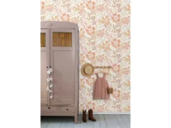 Clearance ESTAhome Tapete Blumenmuster Violettrosa Terrakotta und Beige 50 x 900 cm 139674