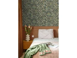 ESTAhome Tapete Blumenmuster im Jugendstil Grau Blau und Beige 50 x 900 cm