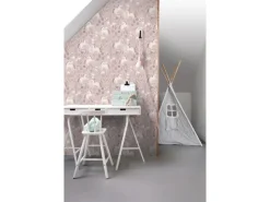 ESTAhome Tapete Einhörner Aubergineviolett 53 cm x 10.05 m