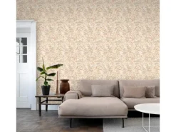 ESTAhome Tapete Feldblumen Terrakotta und Graugrün 50 x 900 cm