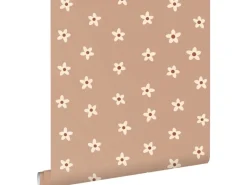 ESTAhome Tapete Gänseblümchen Terrakottarosa 53 cm x 10.05 m