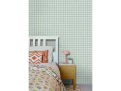 Online ESTAhome Tapete Karomuster Grün 50 X 900 Cm 131301