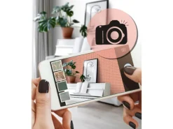 ESTAhome Tapete Karomuster Terrakottarosa 50 x 900 cm