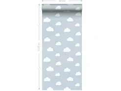 Online ESTAhome Tapete Kleine Wolken 7386 Himmelblau 0.53 x 10.05 m