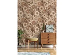 Discount ESTAhome Tapete Retro Blumen 50 x 900 cm Braun