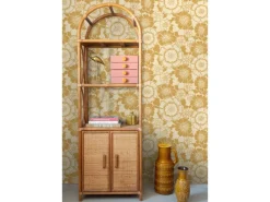 ESTAhome Tapete Retro Blumen 50 x 900 cm Gelb