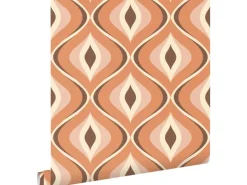 Clearance ESTAhome Tapete Retro-Ornamente Orange und Braun 50 x 900 cm 130986