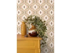 ESTAhome Tapete Retro-Ornamente Beige und Braun 50 x 900 cm