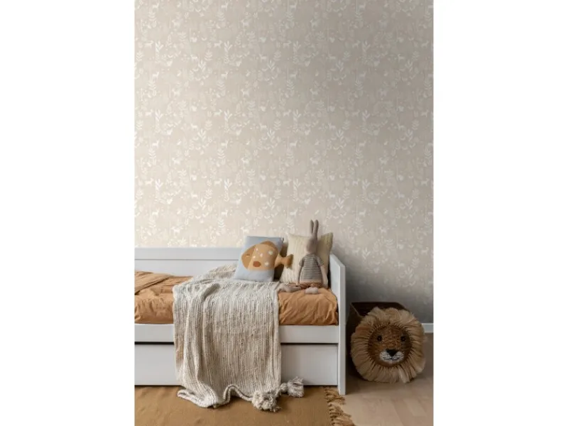 Discount ESTAhome Tapete Wald mit Waldtieren 53 cm x 10.05 m Beige