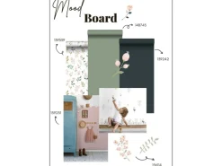 Clearance ESTAhome Wandtattoo Blumen Weiß Rosa und Grün 47,5 cm x 66 cm 156114