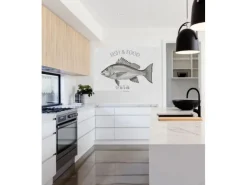 Outlet ESTAhome Wandtattoo Fisch Schwarz 145 x 97 cm 159033