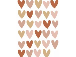 ESTAhome Wandtattoo Herzchen Terrakotta Rosa und Beige 47,5 cm x 66 cm 156112