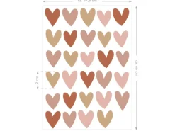 ESTAhome Wandtattoo Herzchen Terrakotta Rosa und Beige 47,5 cm x 66 cm 156112