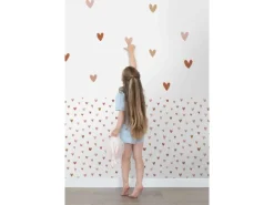 ESTAhome Wandtattoo Herzchen Terrakotta Rosa und Beige 47,5 cm x 66 cm 156112