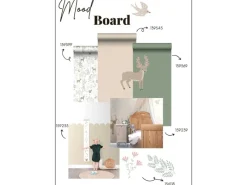 ESTAhome Wandtattoo Hirsche Beige und Grün 33 cm x 47,5 cm 156118