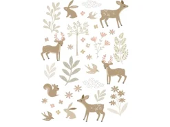 Best ESTAhome Wandtattoo Hirsche Beige und Rosa 33 cm x 47,5 cm 156122
