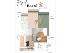 Best ESTAhome Wandtattoo Hirsche Beige und Rosa 33 cm x 47,5 cm 156122