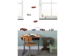 ESTAhome Wandtattoo Sportwagen Rot Weiß und Blau 47,5 cm x 66 cm 156108