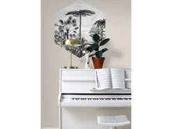 Discount ESTAhome Wandtattoo Tropische Landschaft Mit Palmen Schwarz-Weiß 70 x 81 cm 159000