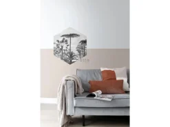 Discount ESTAhome Wandtattoo Tropische Landschaft Mit Palmen Schwarz-Weiß 70 x 81 cm 159000