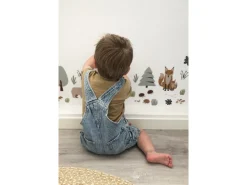 ESTAhome Wandtattoo Wald Mit Waldtieren Beige und Mintgrün 47,5 cm x 66 cm 156104