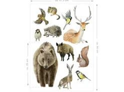 ESTAhome Wandtattoo Waldtiere Braun 47,5 cm x 66 cm 156102