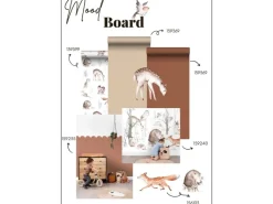 Clearance ESTAhome Wandtattoo Waldtiere Braun 33 cm x 47,5 cm 156115